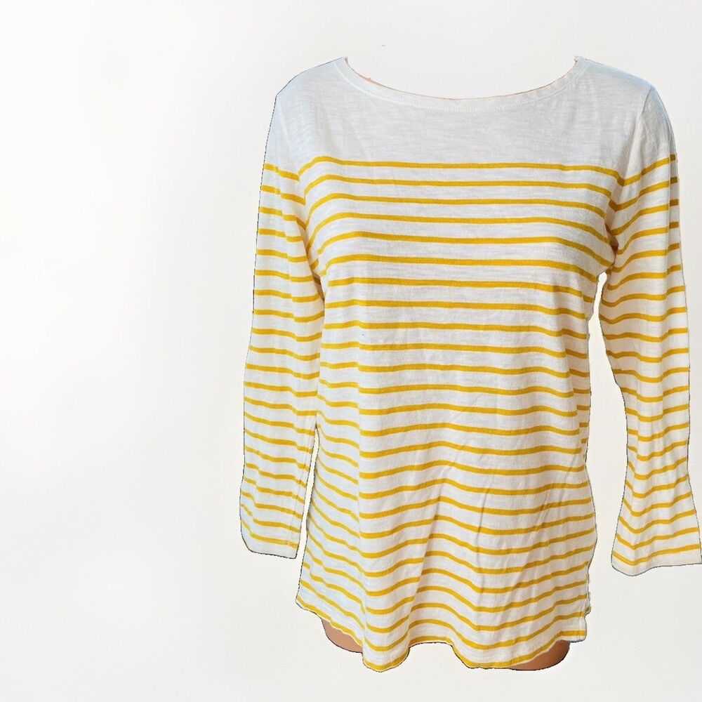 Old Navy Striped Shirt Size S Cotton White Yellow